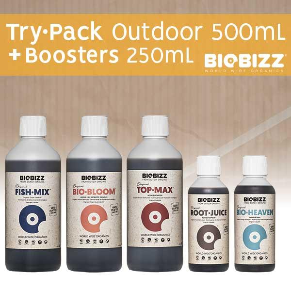 Pack Biobizz 500 mL Try-Pack Outdoor + BOOSTERS 250 mL