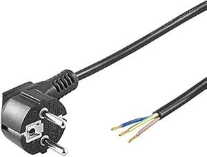 D10-120-300.jpg Câble d'alimentation 230V 1.5m , 3 pointes ouvertes, Noir