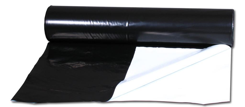Morceaux de Bâche Noir et Blanche 125 µm - 1 m x 2 m