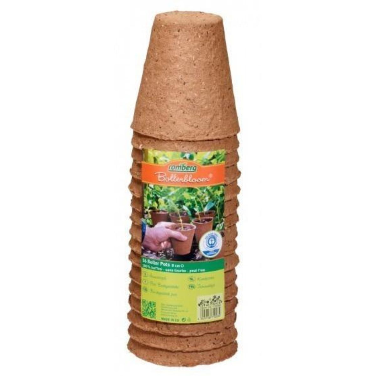 18 pots biodégradable de 8 cm en blister