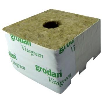 F10-220-011.jpg Cube de laine de roche 100x100mm Petit trou 40/35