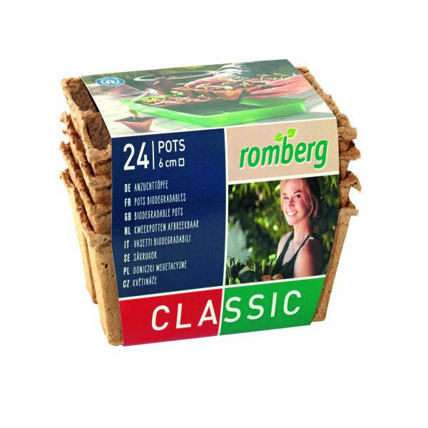 24 Pots Biodégradables de 6cm en Blister