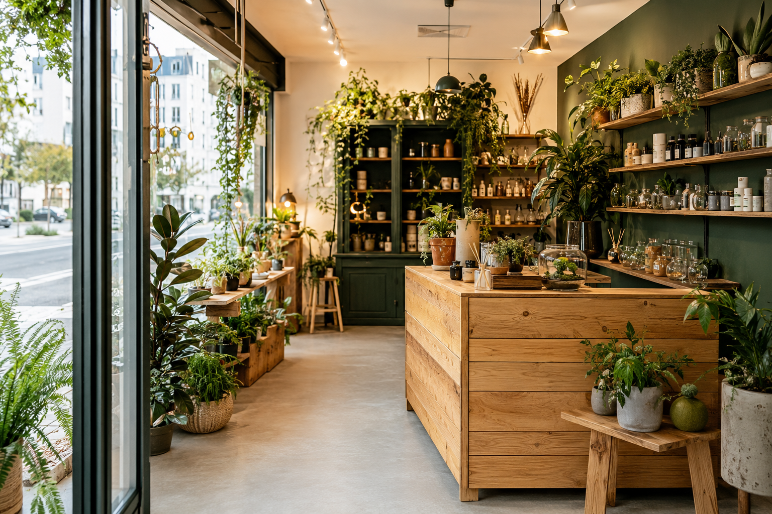Intérieur végétal de la boutique Futur Vert à Brest